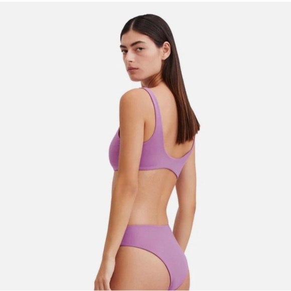 Gottex 3pc brown purple mauve hazelnut Reversible V-Neck Bikini Top size 6 new - Picture 4 of 5